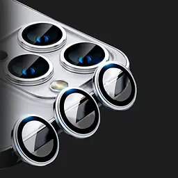 Захисне скло на камеру iLera FocusPro Lens для Apple iPhone 15 Pro/15 Pro Max White Titanium [iLFPGL05] [95071] - мініатюра 4