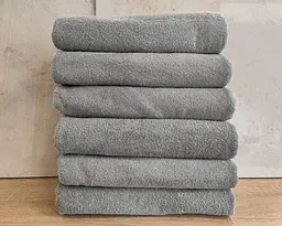Набір турецьких махрових однотонних рушників Zeron 6 штук 70х140 Light Gray щільність 500 г/м2