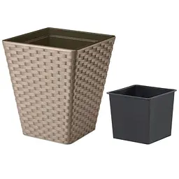 Горщик для квітів Form-Plastic Rattana квадро-35 30.4 л бежевий (3870-051)
