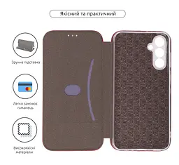 Чехол-книжка для Samsung Galaxy M15 5G (M156), G-Case, бордовый, кожаный чехол-книга из экокожи (PU) и TPU, с магнитом, с подставкой и вместительным кардхолдером, противоударный, защита всего корпуса, ArmorStandart (ARM76383) - мініатюра 3