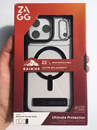 Чохол протиударний для iPhone 17 Pro Max (6.9") ZAGG Gear4 Rainier MagSafe KS Прозорий з підставкою Black аналог OtterBox - мініатюра 2