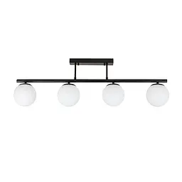 Levistella 7529821-4 BK+WH, стельова лінійна люстра на 4 білих скляних плафонах E27 - мініатюра 2