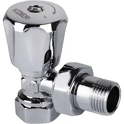 Вентиль Koer радіаторний кутовий хромований 1/2"x1/2" KR.901.CHR KR2819
