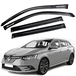 Дефлектори вікон вітровики для Renault Megane III 2008-2014 Універсал Гнучкі (Acrylic)
