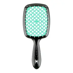Гребінець SUPER BRUSH Чорна з бірюзовим Janeke