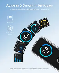 Мережевий зарядний пристрій Anker GaN Charger 100W, 2xUSB-C PD & 1xUSB-A w Display and Cable Silver (7232957) - мініатюра 2