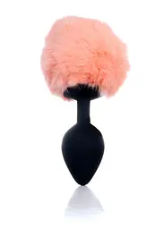Анальна пробка Jewellery Silicon PLUG - Bunny Tail - Black-Peach Boss Series 64-00158 100355