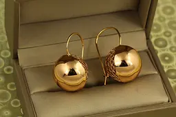 Сережки Xuping Jewelry Великі кулі 3,2 см 19 мм золотисті