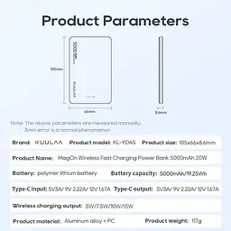 Повербанк MagSafe Kuulaa з бездротовою зарядкою для iPhone 5000 mAh 20W Dark Green - мініатюра 9