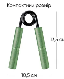 Кистьовий еспандер EasyFit Hand Grip PRO 91 кг зелений (200 lb) (EF-1902-200) - мініатюра 3