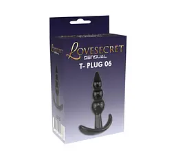 Анальна пробка Lovesecret Sensual T-Plug 06 9.3 см (чорний) - мініатюра 4