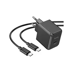 Зарядний пристрій HOCO CS13A Ocean USB-C PD 20 Вт + кабель USB-C — USB-C чорний (6942007603843)
