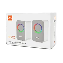 Колонки Kisonli X20BT, 2x10W, USB/RGB light/BT, DC: 5V/1-2A, Black, BOX, Q15 - мініатюра 2