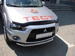 Дефлектор капоту мухобійка для MITSUBISHI OUTLANDER XL 2010-довгий