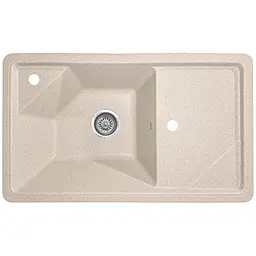 Мийка кухонна Valetti 58C гранітна 785х465 мм бежева - мініатюра 2