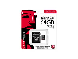 Карта пам'яті Kingston Industrial microSDXC UHS-I (U3) V30 A1 + SD Adapter 64 GB (SDCIT2/64GB) - мініатюра 3