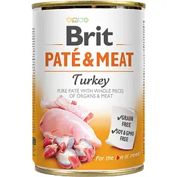 Вологий корм для собак Brit Pate & Meat Turkey з індичкою 400 г