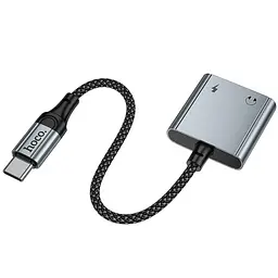 Перехідник Hoco UPA34 Type-C to Type-C + 3.5mm Metal gray - мініатюра 4