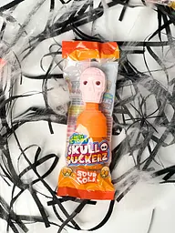 Льодяник з кислою рідиною Halloween Skull Suckers - кола 40g