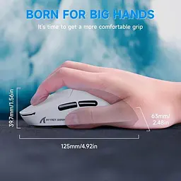 Ігрова бездротова мишка Attack Shark X8 Plus / Три режими підключення / Сенсор PAW3395PRO / 40000 DPI / White - мініатюра 5