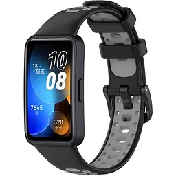 Ремінець DK CDK для Huawei Band 10 Silicone Sport Band Nike (016452) (black / grey) - мініатюра 2