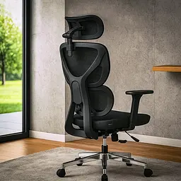 Крісло Mealux D1 Air Fabric Black ( HF-D1 F/B) - мініатюра 4