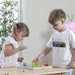 Настільна гра Viga Toys дерев'яна 32х5х19 см різнокольорова - мініатюра 4