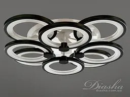 Стельова LED-люстра Diasha 8022/4+4BK 150W, Ø 52×13 см, 3 кольори світла, диммер, пульт - мініатюра 2