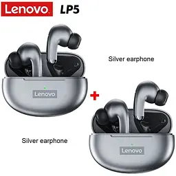 Навушники бездротові Lenovo LP5 сріблясті - мініатюра 5
