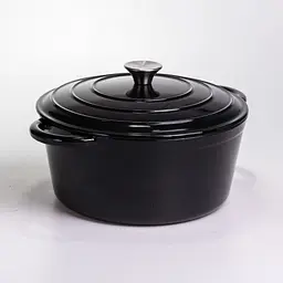 Каструля чавунна емальована 6,5 л, чорний Yongkang HP-FLG-3 BLACK - мініатюра 6