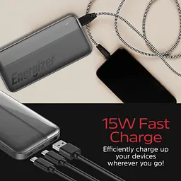 УМБ Energizer 10000mAh 15W, USB-А, 2хUSB-C Black - мініатюра 8