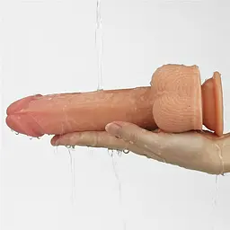 Реалістичний вібратор Lovetoy Dual Layer Rotating Nature Cock Anthony 21.5 см тілесний - мініатюра 8