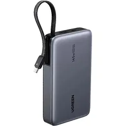 УМБ Ugreen 20000mAh 145W PD3.1.QC, USB-A,USB-C IN/OUT, с устройством в USB-C cable (PB551) Gray (55992B)