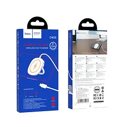 Зарядний пристрій Qi HOCO core magnetic holder wireless fast charger CW35 білий 15W - мініатюра 3