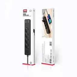 Мережевий фільтр XO WL10 ( EU ) 4USB function socket ( 4AC + 4USB ) 1.8M Чорний - мініатюра 2
