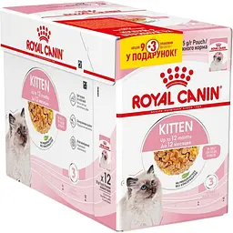 Набір вологого корму для кошенят Royal Canin Kitten Instinctive шматочки в соусі 1.02 кг (12 шт. х 85 г)