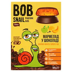 Фруктово-овощной мармелад Bob Snail Яблоко-Манго-Тыква-Чиа в бельгийском молочном шоколаде 54 г