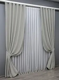 Комплект штор VR-Textil Midnight блекаут 2 шт 150x290 см світло-сірий (1670ш) - мініатюра 3