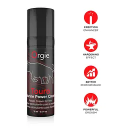 Крем для посилення ерекції Orgie Touro Power Cream, 15 мл (м'яте паковання!!!) - мініатюра 4