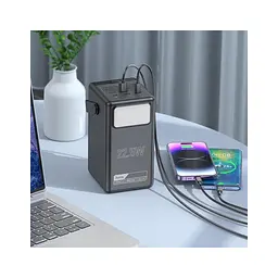 Батарея універсальна HOCO 100000mAh Endure 22.5W PD, QC, LED Lamp, Black (DB03 / 714721) - мініатюра 9