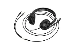 Навушники Hoco дротові з мікрофоном всеспрямованим W112 Pure Omnidirectional microphone чорні - мініатюра 5