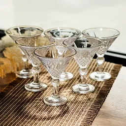 Набір келихів для мартіні Yiwu Golden Martini 6 штук по 215 мл коктейльні келихи класичні конусовидні для напоїв HP-17-58 - мініатюра 3