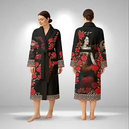 Кімоно жіноче з плюшевого велюру Queen of Roses 29460 XL
