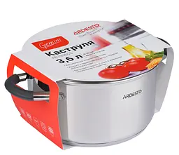 Каструля Ardesto Gemini Salerno зі скляною кришкою 3.6 л (AR1936CS) - мініатюра 3