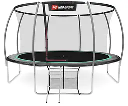 Батут Hop-Sport Premium 14ft (427см) чорно-зелений з внутрішньою сіткою - мініатюра 4