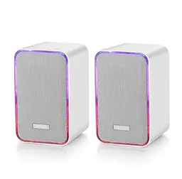 Компьютерные колонки Kisonli X21 Bluetooth, 20W, USB, RGB light, White - мініатюра 1