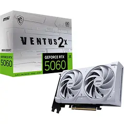 Відеокарта MSI RTX 5060 8G VENTUS 2X OC WHITE (RTX 5060 8G VENTUS 2X OC WHITE) (GDDR7, 128 bit, PCI-E v5.0 x16) - мініатюра 5