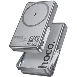 Батарея універсальна HOCO 10000mAh Sunlight PD/20W Magnetic with stand Metal Grey (Q36A / 714987)