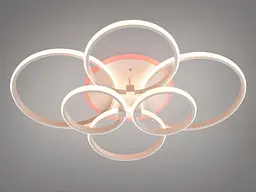 Стельова LED люстра Diasha 2526/6WH LED 3color біла 135Вт пульт димер - мініатюра 2