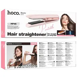 Бездротовий випрямляч для волосся Hoco HP46 Explicit with digital display Pink - мініатюра 5